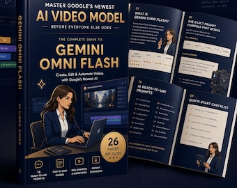 Kit de herramientas Gemini Omni Flash AI para la creación de vídeos / Flujos de trabajo y plantillas para vendedores de Etsy (PDF digital)