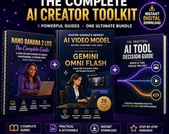Paquete Nano Banana y Gemini Omni Flash AI / 3 guías + selector de herramientas