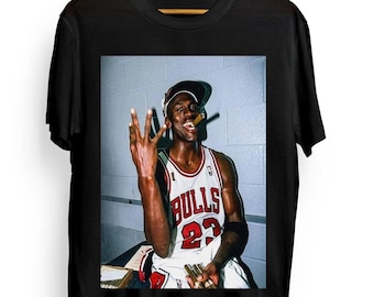MICHAEL JORDAN & New T-shirt Chicago Bulls Cigar Championship 23 vintage 90s NBA