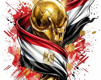 Egypt World Cup 2026 PNG Bundle | Soccer Trophy Sublimation Design (Digital Download)