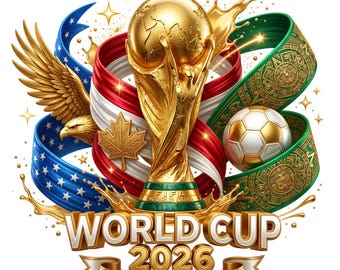 FIFA World Cup 2026 PNG Bundle | USA Canada Mexico Soccer Sublimation (Digital Download)