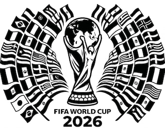 2026 World Cup SVG Bundle, Soccer Trophy Flags Vector Cut File (Digital Download)