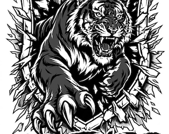 Fierce Tiger Beast Mode SVG | Gym Motivation, Streetwear Shirt Designs (Digital Download)