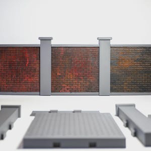 Modulares Backsteinmauer-Diorama im Maßstab 1:12 (1/18) | Stadtbild | Hintergrund für Actionfiguren | Stapelbare Wandpaneele