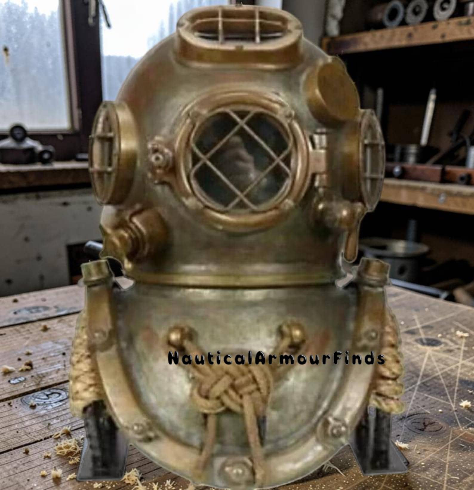 Mark V Deep Sea Diver Diving Helmet Replica – Solid Steel, Brass ...