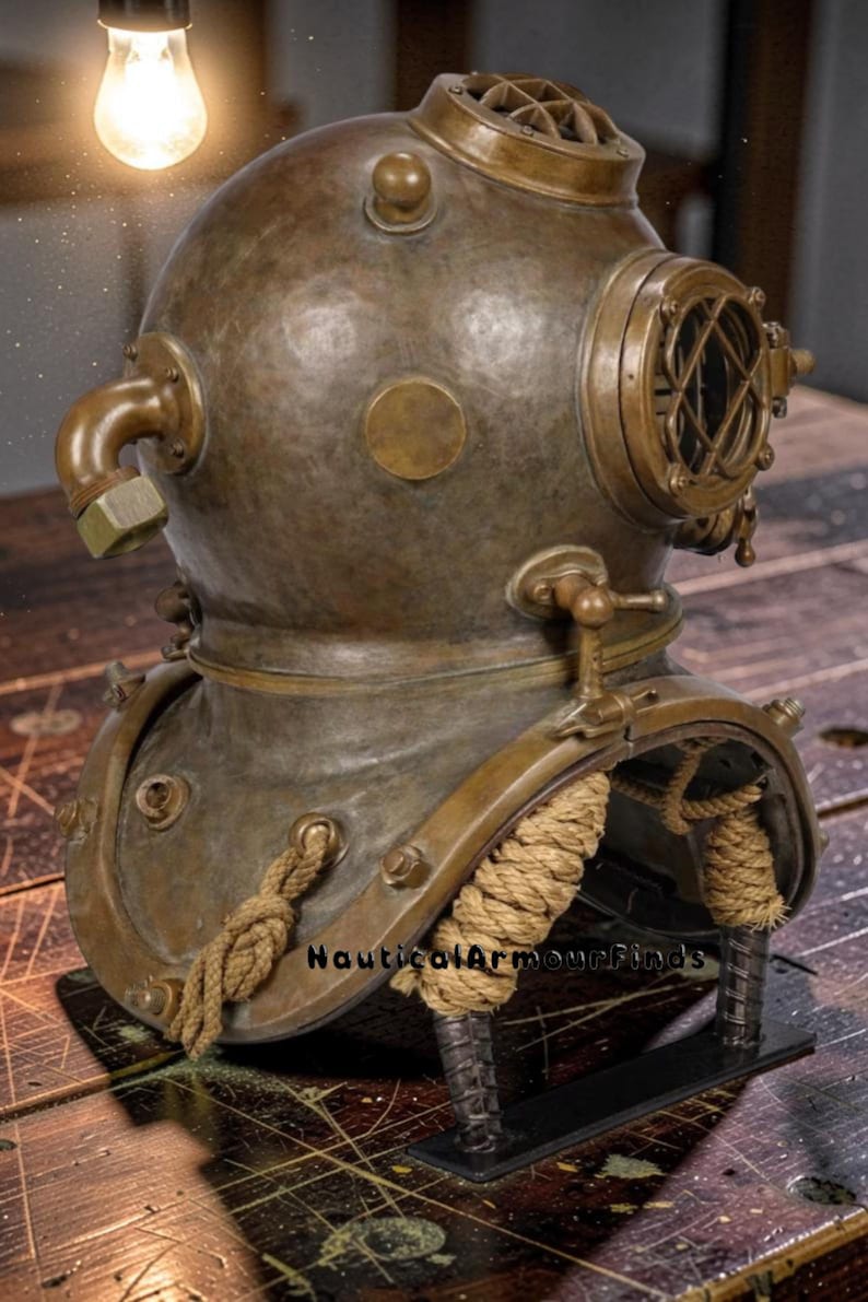 Mark V Deep Sea Diver Diving Helmet Replica – Solid Steel, Brass ...
