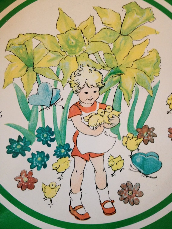 Aina Stenberg Swedish Illustrator Young Girl With Birds Green Etsy