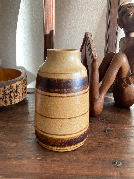 Vintage Pottery Craft Stoneware Pottery Vase 1970's Etsy