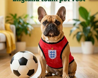 England Soccer Dog Jersey | World Cup Pet Football Shirt | Breathable Mesh Vest for Cats Puppy | Game Day Fan Outfit Team Apparel