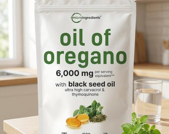 Full Spectrum Oregano & Black Seed Blend – Botanical Softgel Formula, 300 Count