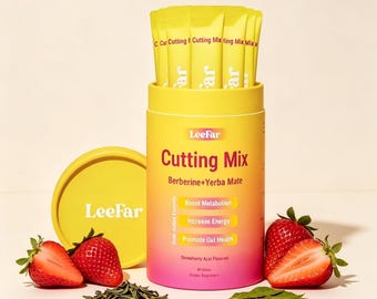 LeeFar Cutting Mix – Strawberry Acai Berberine Yerba Mate Magnesium | Daily Wellness Blend (30 Pack)