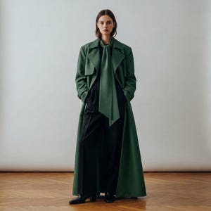 Long Green Coat - Etsy