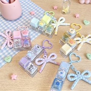 Sanrio Mechanical Switch Fidget, Glowing Hello Kitty Keycap Keychain, LED Light Up Clicky Toy, ASMR Sensory Bag Charm