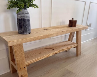 Table d'appoint de ferme rustique en bois | Meubles de salon en bois massif