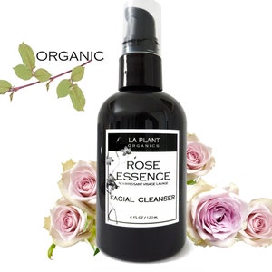 ROSE & SEA SALT Organic Face Wash | Gentle Facial Cleanser |  Anti Age Facial Cleanser | Natural Face Wash |    with Pump