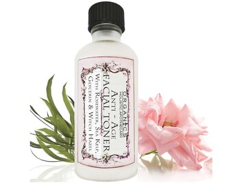 100% Organic Hydrating Skin Vitamins Anti Age Facial Toner with Sea Kelp, Organic Rose Water, Glycerin, & Witch Hazel