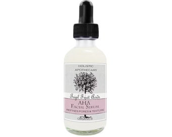 AHA Triple Fruit Acids Facial Serum Refines Pores & Texture  SLS, No Parabens,  Artificial Color or Scent. Made w/ Organic Ingredients