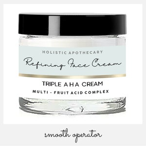 AHA Face Cream ORGANIC Natural Triple Alpha Hydroxy Acid & Multi - Fruit Acids Complex Face Cream Antioxidants Refines Complexion - Pores