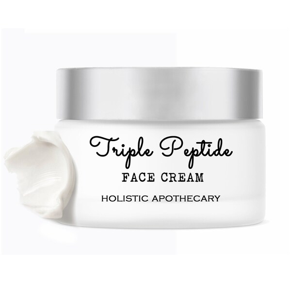 Triple PEPTIDE Organic Face Cream Anti -Wrinkle Firms Saggy Face and Neck Skin Renegerating Natural Facial Moisturizer