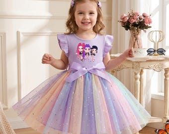 K-Pop Inspired Sequin Party Dress for Girls: Zoey Mira Rumi Style