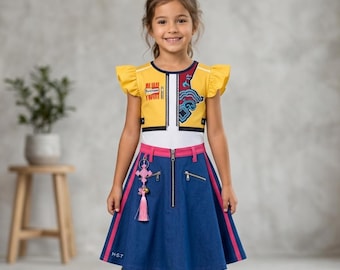 K-Pop Inspiriert Pailletten Kleid Kostüm, Schwarz Weiß Party Outfit
