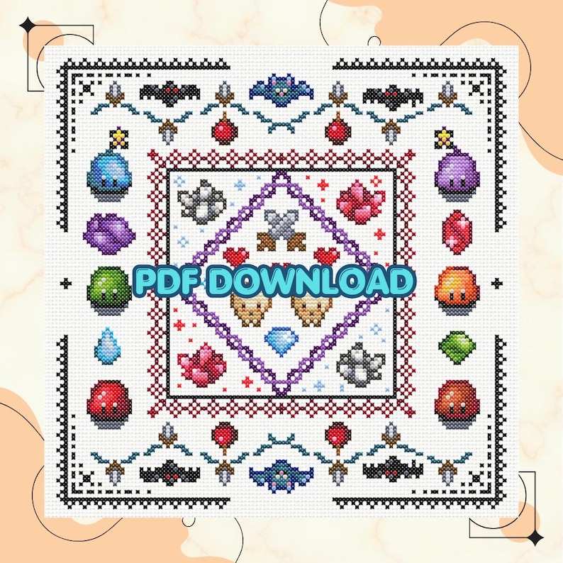 Korsstygnsmönster i PDF-format för Gruvorna (Stardew Valley) bild 3