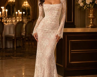 Lace Cocktail Dress, Elegant Cream Formal Dress, Romantic Evening Gown, Black Lace Party Dress for Women