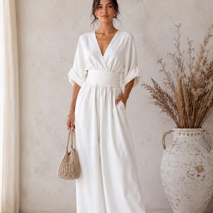 Vestido largo con escote en V, elegante vestido de verano con mangas murciélago, vestido largo formal fluido estilo Y2K para mujer.