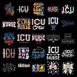 Infirmière de soins intensifs PNG Bundle, infirmière de soins intensifs Png, infirmière de soins intensifs Png, conception de chemise d'unité de soins intensifs, mignon rétro infirmière Cricut