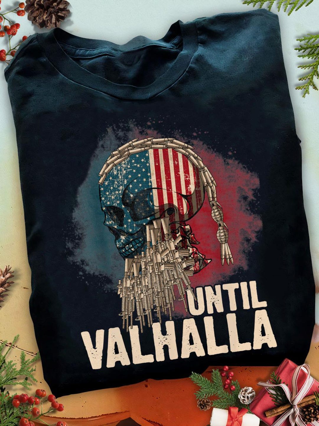 Until Valhalla Viking Us Flag Vintage Shirt Til Valhalla Viking T Shirt ...