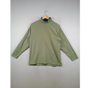 Gorpcore L.L. Bean Womens M Green Fleece Mock Neck Pullover AR15 USA Made