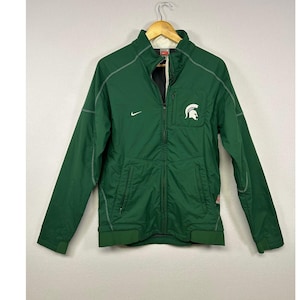 Gorpcore Sporty Nike Team Mens Small Green Michigan State Spartans Zip Jacket