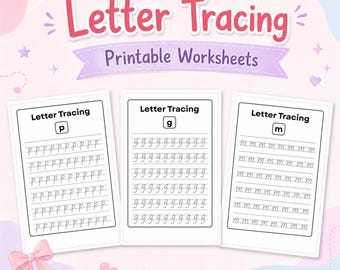 27 Alphabet Tracing Worksheets for Kids | ABC Letter Practice | Handwriting Pages (Digital Download)