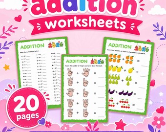 Addition Worksheets for Kids | Kindergarten, 1st Grade Math Practice (PDF Download)