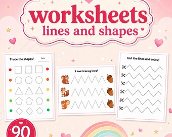 Preschool Line and Shape Tracing Worksheets | 90 Pages Fine Motor Skills Printable PDF for Toddlers, Pre-K & Kindergarten