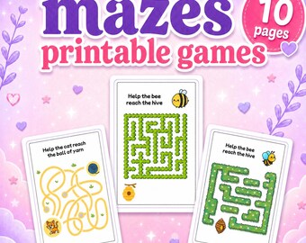Maze Worksheets for Kids | Printable Educational Puzzles for Preschool & Kindergarten | PDF Download