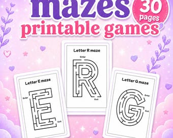 Alphabet Maze Worksheets for Kids | A-Z Letter Mazes Printable | Preschool Kindergarten Letter Recognition Activity