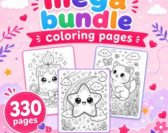 330 Kids Coloring Pages Mega Bundle | Printable PDF Activity Sheets for Preschool, Kindergarten & Homeschool | Instant Download
