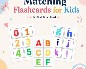 Preschool ABC 123 Matching Game | Kids Flashcards (Digital Download)