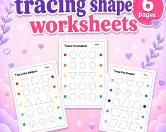 Preschool Shape Tracing Worksheets | Geometry Practice, Fine Motor Skills (PDF)