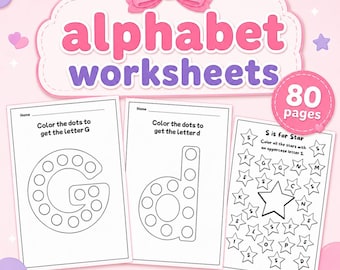 80 Alphabet Coloring Pages Bundle | ABC Letter Worksheets for Kids (PDF)