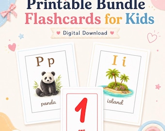 37 Alphabet Number Flashcards for Kids | ABC 123 Learning Bundle (Digital Download)