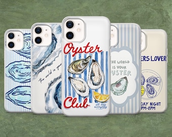 Oyster Phone Case Seashell Oyster Lover Cover for iPhone 17E, 16, 15, 14, 13, 12, Samsung S26, S25, S24, S23Fe, A16, A56, Pixel 10, 9Pro