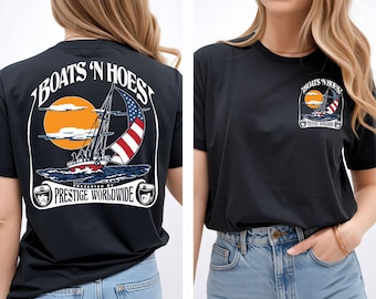 T-shirt drôle du 4 juillet, t-shirt houes et liberté bateaux, chemise beaux-frères 2026 couleurs bateaux et houes