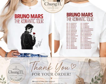Bruno The Romantic Tour 2026 Shirt, New Edition Tour T-Shirt, Vintage Concert Style Tee, Best Friend Matching Outfit, Music Lover Gift