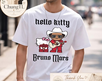 Comfort Colors Shirt,Retro Singer Portrait T-Shirt, Bruno Mars Hello Kitty The Romantic Tour 2026 Music Lover Gift