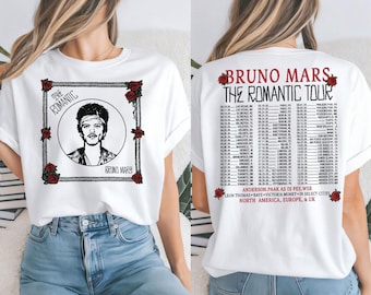 Bruno Romantic Tour 2026 Shirt, Vintage Rap Music Festival Tee, Mars Pop Music Fan T-shirt