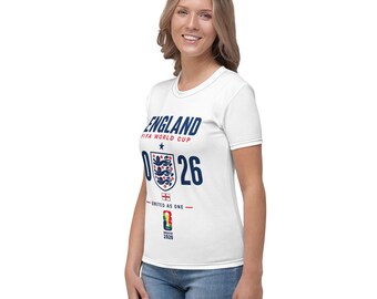 Custom England fifa world cup 2026 graphic tee for women - women tee england