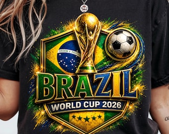 Brazil World Cup 2026 Soccer PNG, Trophy Graphic, Team Shirt Design (Digital Download)