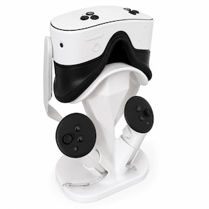 VR-Headset-Ständer mit Controller-Halterung | Meta Quest-Ständer | VR-Display-Ständer | 3D-gedrucktes VR-Zubehör | Gaming-Schreibtisch-Organizer